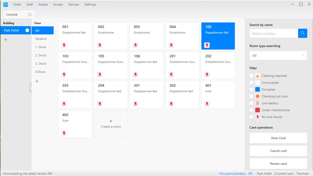 Kartenprogrammierung via PC oder Handy-App